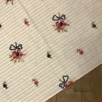 پارچه لنین ژاکارد خامه دوزی سفید کد 2804