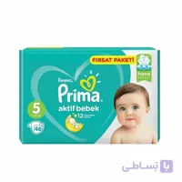 پوشک پریما پمپرز ترک اونتاژ سایز ۵ بسته ۴۶تایی Prima Pampers