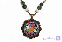 گردنبند دست ساز برنجی گلدوزی مدل 1716