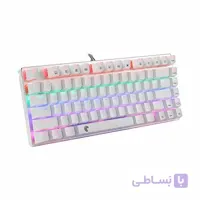 HUO JI 60% Mechanical Gaming Keyboard, E-Yooso Z-88 with Red Switches, Rainbow LED Backlit, Compact 81 Keys Hot Swappable, Silver and White white keyboard,red switch