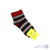 جوراب نیم ساق فانی مدل 823 قرمز-مشکی