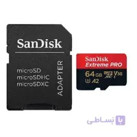 کارت حافظه microSDXC مدل Extreme PRO کلاس A2 استاندارد UHS-I U3 سرعت 170MBps ظرفیت 64 گیگابایت به همراه آداپتور SD غیر اصل