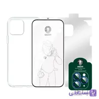 محافظ صفحه نمایش گرین مدل 4in1 مناسب برای گوشی موبایل اپل iPhone 12 Pro max به همراه محافظ پشت گوشی و محافظ لنز دوربین و کاور