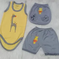 تیکه بادی زیردکمه دار رکابی نوزادی 0 تا 12 ماه طرح زرافه کد 334
