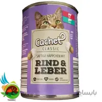 کنسرو گربه کچت طعم گوساله و جگر Cachet Rind & Leber وزن 415 گرم