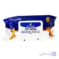 دستمال مرطوب مخصوص سگ و گربه پت سافت 100 عددی