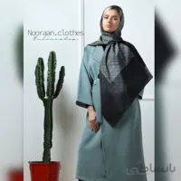 روسری نخی پاییزه مشکی طوسی 104504 ا 104504