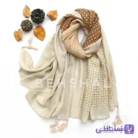 شال نخ پنبه پاییزه وارداتی منگوله دار کد 19