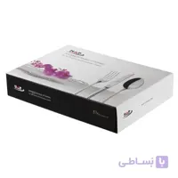 Nab-Steel Imperial Steel Round Gold Cutlery Set 57 Pieces ا سرویس قاشق و چنگال ۱۲ نفره ناب استیل طرح امپریال (۵۷ پارچه)