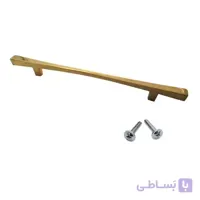 دستگیره کابینت دوپیچ طلایی فلزی مدل G310 طول 27.5 سانتی‌متر