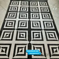فرش فانتزی سیاه و سفید سه بعدی