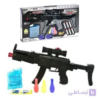 تفنگ اسباب بازی مسلسل تیر ژله ای و تیر اسفنجی مدل ASSAULT SUBMACHINE GUN کد AK45-3