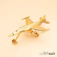 مجسمه برنجی طلایی مدل هواپیما جت جگوار