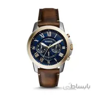 FS5150 Grant Chronograph مردانه Fossil Watch دیده بان تیره قهوه ای ا Fossil Men's FS5150 Grant Chronograph Dark Brown Leather Watch