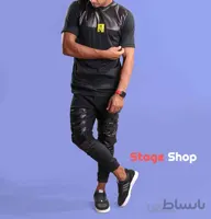 ست تیشرت و شلوار چرم براق