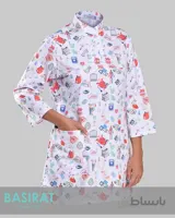 روپوش پزشکی یقه دار طرح کاردیولوژِی زنانه (تک)