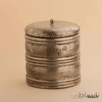 بانکه برنجی و چوبی نقره ای سایز 2