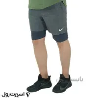 شلوارک ورزشي نايك كشاله دار | طوسي