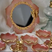 ست کامل هفت سین رزین (قاب آینه،جفت شمعدان و 6 عدد ظرف ) ا Complete set of seven trays (mirror frame, pair of candlesticks and 6 dishes)