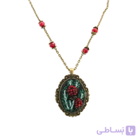گردنبند ربان دوزی گل رز مدل 1738