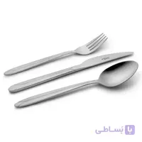 سرویس قاشق و چنگال 24 نفره ناب استیل طرح پالرمو استیل براق (98 پارچه)