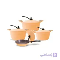 سری قابلمه ۸ پارچه سرامیک هلویی عرشیا مدل CO116-2050