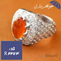 انگشتر عقیق یمنی شرف الشمس اصل رکاب آینه کاری دست ساز کد R_2274