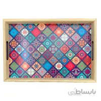 سینی چوبی مستطیل طرح دار کد 817