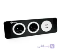 پریز برق روکار با درپوش مگنتی مشکی فانتونی N327