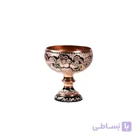 بستنی خوری مسی الماس تراش طرح گل و بوته مدل 3903