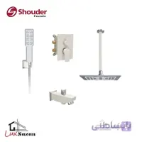 شیر توکار حمام شودر مدل رومر شیری کروم (سردوش برنجی) تیپ 2