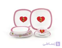 سرویس چینی زرین 1 نفره کودک اسنوپی صورتی (5 پارچه) ا Zarin Iran Quattro Pink-Snoopy 5 Pieces Porcelain Kid Dinnerware Set