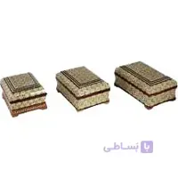 جعبه جواهرات خاتم کاری مجموعه سه عددی کدLN-70