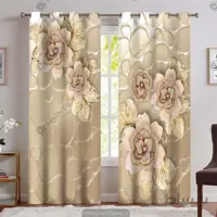پرده پانچ برای سالن پذیرایی مدل جدید گل طلایی PK-4979
