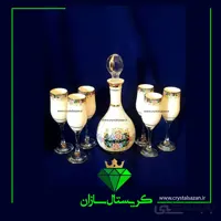 تنگ و جام کریستال سازان مدل مینا شیری رنگ کد J1141