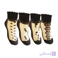 جوراب نیم ساق زنانه قایقی گل دار