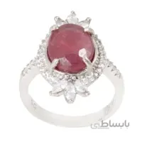 انگشتر نقره زنانه بازرگانی میلادی مدل سنگ یاقوت کد AWR_742