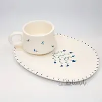 ست چایخوری یک نفره دستساز طرح‌ شاخه بیضی