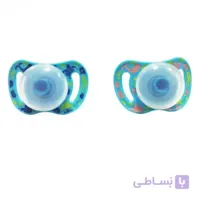 پستانک دو عددی بالای شش ماه یومه Umee ارتودنسی طرح دار رنگ فیروزه ای