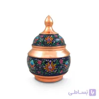 قندان مس و پرداز 13 سانتی