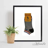 جوراب مردانه مچی پنبه ای پنجه گیری شده طرح پولو polo