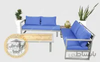 مبلمان باغی چوبی و فلزی مدل L سانای