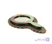 آینه دستی طرح دار چوبی کد MH1024