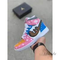 نایک ایرجردن ساقدار دخترانه صورتی Nike Air Jordan 1 AJ1 white blue pink