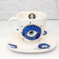 فنجان نعلبکی چای خوری چشم نظر کد ۱۸