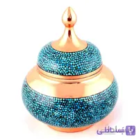 قندان فیروزه کوب مسی سایز ۴