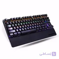 کیبورد گیمینگ GigaWare مدل K28 ا K28 Backlit Gaming Mechanical Keyboard Colorful LED USB Wired Game Keyboard, Black, K-28