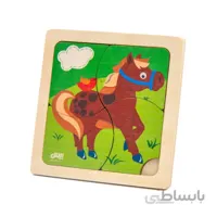 پازل چوبی 4 تکه حیوانات ( اسب )