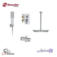 شیر توکار حمام شودر مدل رومر کروم مات (سردوش برنجی) تیپ 1