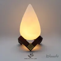 آباژور سنگ نمک طرح شبنم پایه چوبی